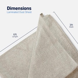 Pack of 2 Laminated Cotton Dust Sheet for Decorating Polythene Backed | (6ft X 3ft) Double Protection Painters Sheet Drop Cloth Cover for Covering Furniture, Walls & Stairs While Renovating
