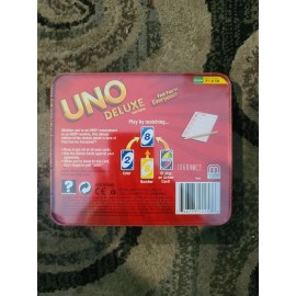 Mattel Tin Container Mattel Games UNO Deluxe Card Game -  NEW