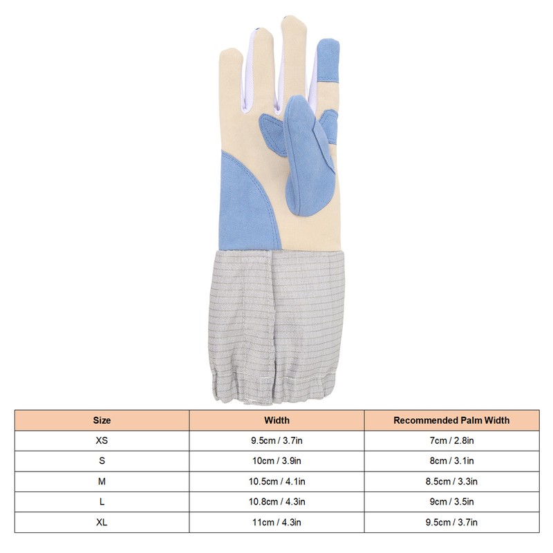 Padded Fencing Glove Right Handed Anti Slip Durable Knitted Fabric