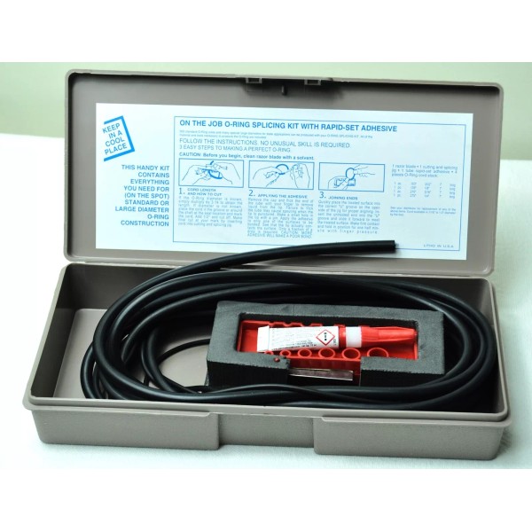 O-Ring Bonding Kits, 75A Durometer, Black, Standard Sizes, 4 Pieces,