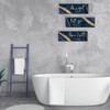 ONIZHITY 3 Pcs Blue and Gold Bathroom Wall Decor Large