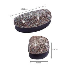 Blueshyhall Sunglasses Case Hard Case Glitter Bling Glasses Case with Diamond Rhinestones Sunglasses Case Organiser Box Sunglasses Case Hard Shell Foldable for Women Men Children Car, gold