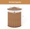 Giantex Corner Laundry Hamper with Lid, 58 L Bamboo Laundry