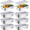 Suttmin 8 Pcs 304 Stainless Steel Food Storage Containers with