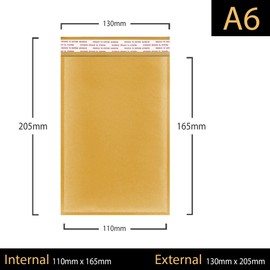 A6 Size Bubble Padded Envelopes for Packaging Postage Peel & Seal Shipping Bag Mailers Postal Wrap 10 Pack
