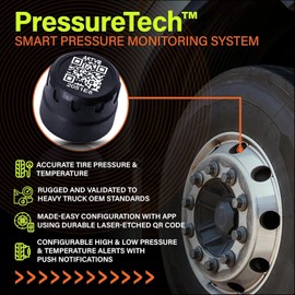 AKTV8 PressureTechTM Wireless Tire Pressure Monitoring System - TPMS Sensors for Cars, RVs, Motorcycles and Trailers - Real-Time Display w/iOS or Android App (0-150 PSI) (Pack of 2)