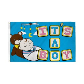 It's A Boy Baby Flag 5 x 3 FT 100% Polyester With Eyelets Banner FlagSuperstore
