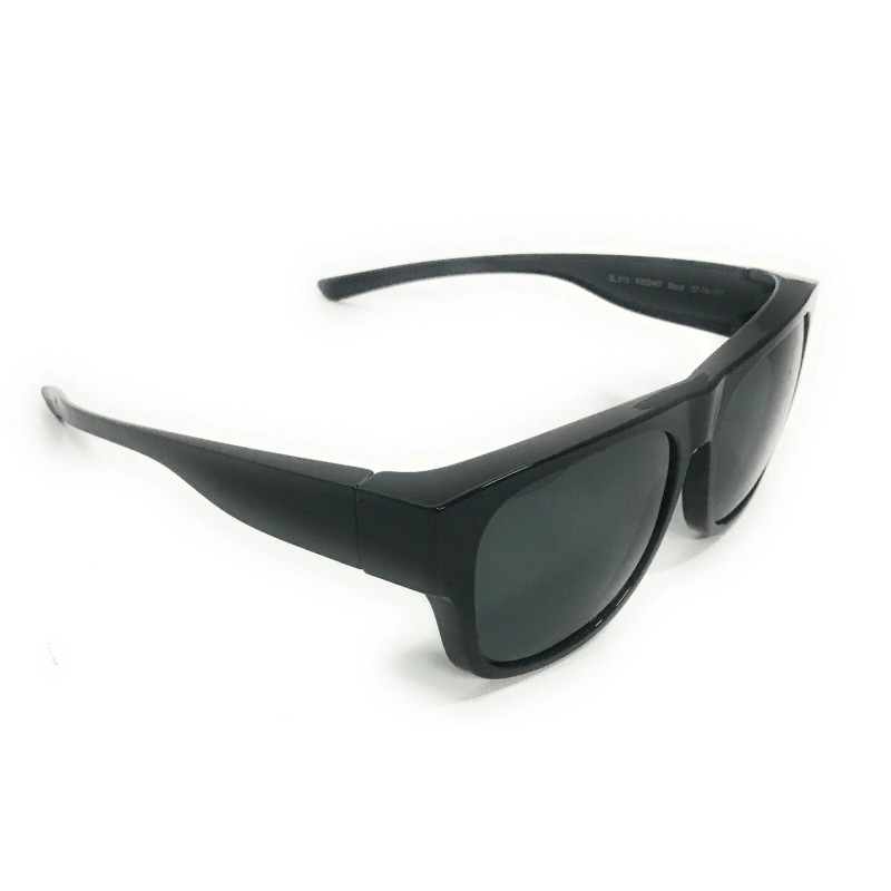 Solarite Polarized Unisex Fitover Sunglasses Black
