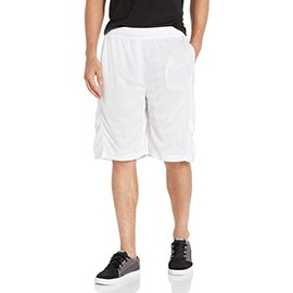 WT02 Men's Athletic Active Mesh Shorts, Inseam 9", Lightweight Breathable, White/White, X-Large