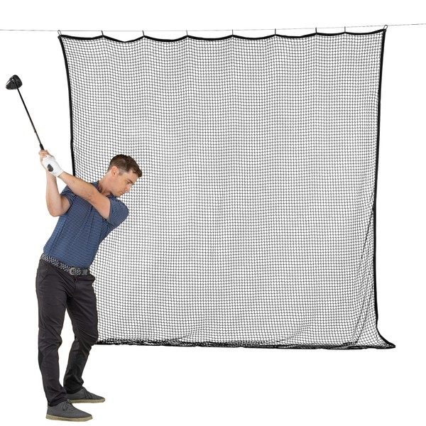 GoSports Sports Netting - Hitting Net for Golf, Baseball, Hockey, Soccer, LAX and More - 10 ft, 15 ft, 20 ft,Black