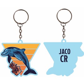 R and R Imports Jaco Costa Rica Souvenir Dolphin Tropical Beach Metal Keychain 4-Pack