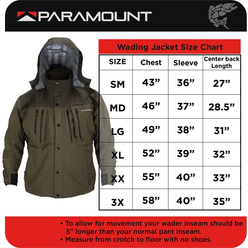 Paramount Outdoors Whetstone Waterproof Breathable Wading Fly Fishing Jacket Outerwear