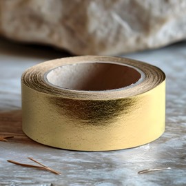 HHZZMIAO Gold washi Tape for Wall Decor Decorative Tape Crafts Washy-Tape Mirror Tape Self Adhesive Masking Tape (0.59in x33FT,Gold,2 Rolls)