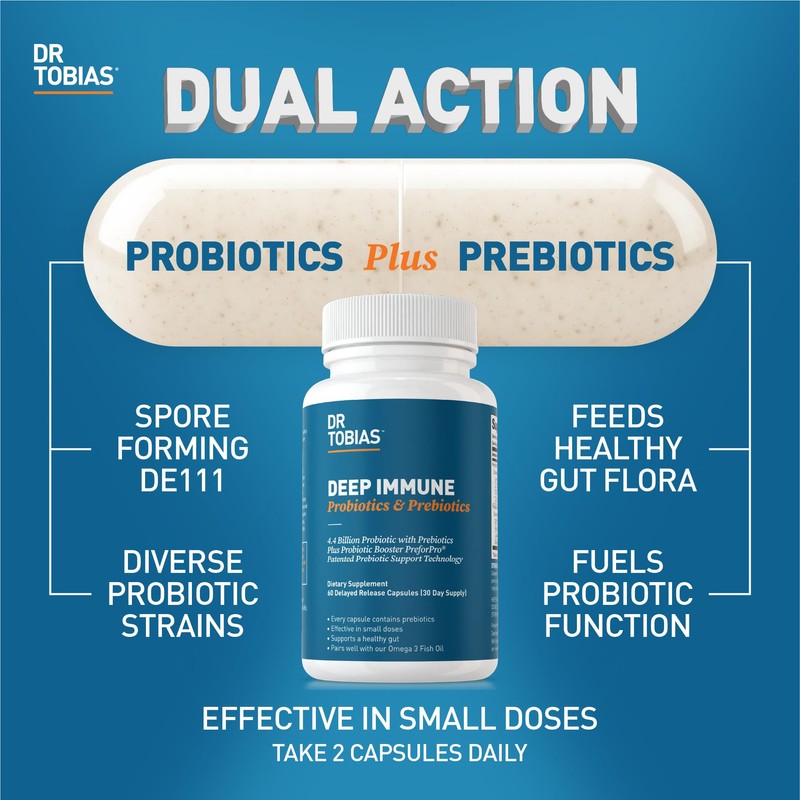 Dr. Tobias Deep Immune Probiotics & Prebiotics, Dual Action Digestion