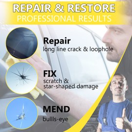 Alncxde Windshield Crack Repair Kit, Windshield Repair Kit for Chips and Cracks, 4 Pcs Car Glass Repair Kit, Cracks Gone Glass Repair Kit Automotive Quick Fix for Chips