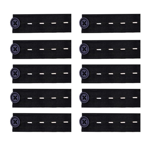 CPRNQY Pack of 10 denim extension buttons, trouser extension, pregnancy, belt extender, retractable buttons, trouser button extension accessories, unisex, suitable for overalls and jeans