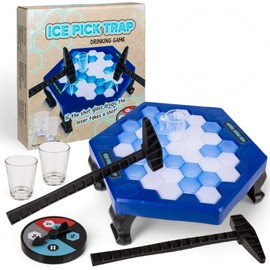 MIJOMA Ice Block Ice Cold Party: Drinking Game with Ice Axe Trap, 49 Pieces, for Exciting Game Evenings