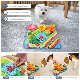 Ankilo Snuffle Mat for Dogs, Pet Slow Feeding Mat Interactive Dog Toys Encourages Natural Foraging Skills, Stress Relief and Training, Snuffle Mat for Puppies-39CM * 39CM
