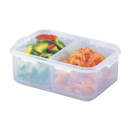 Lock & Lock Hermético Rectangular contenedor de almacenamiento de alimentos con separador extraíble 440.8 gram/1.94-cup