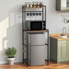 Housolution Mini Fridge Stand with Storage, 2-Tier Kitchen Microwave Stand