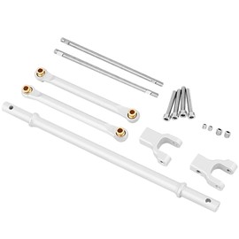 Pothyes Aluminum Rear Axle Anti-Tilt Link Rod Set for AXIAL RBX10 Ryft AXI03005 4WD 1/10 RC Crawler Car Upgrade Parts Metal for RC Car Bar Set (Silver)