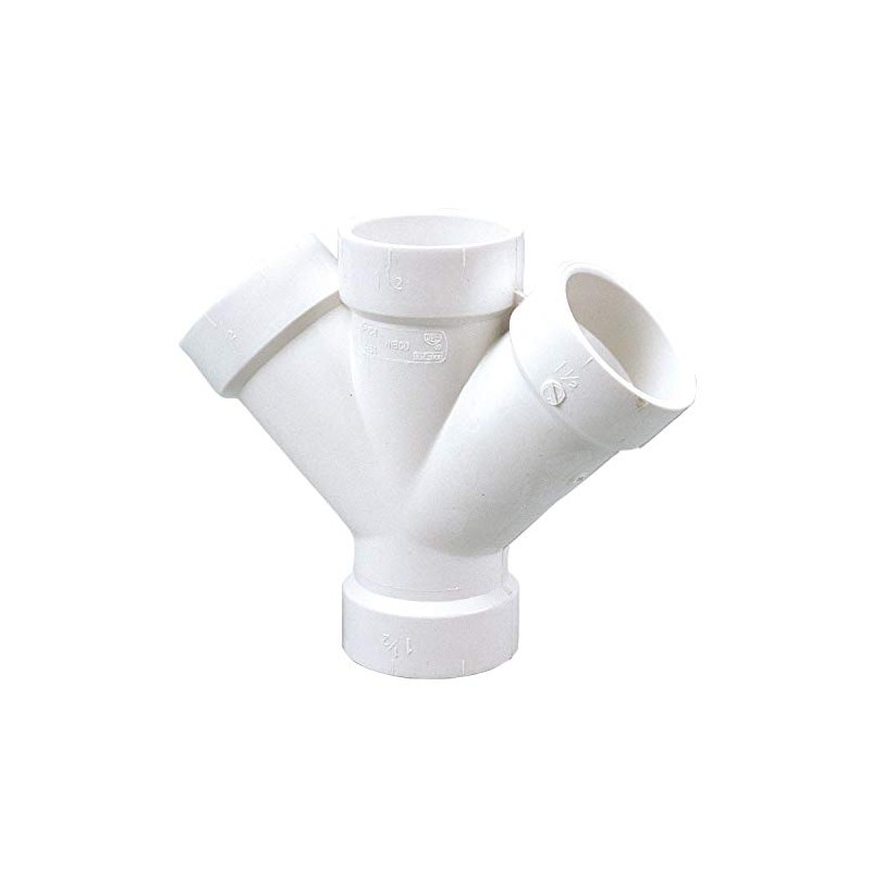 NIBCO 4834 11/2 Hub 45 Double Wye PVC