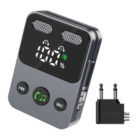 Ankilo Bluetooth 5.3 Transmitter Receiver with Screen Display, 3.5mm Wireless Aux Bluetooth Adapter, Dual Pairs, Ultra Low Latency with Airplane Headphone Adaptor for Stereo Systems TV PC