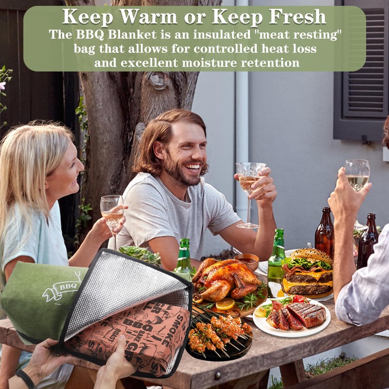 BBQ Blanket for Resting Meat, Reusable Reat Insulated Resting Bag,