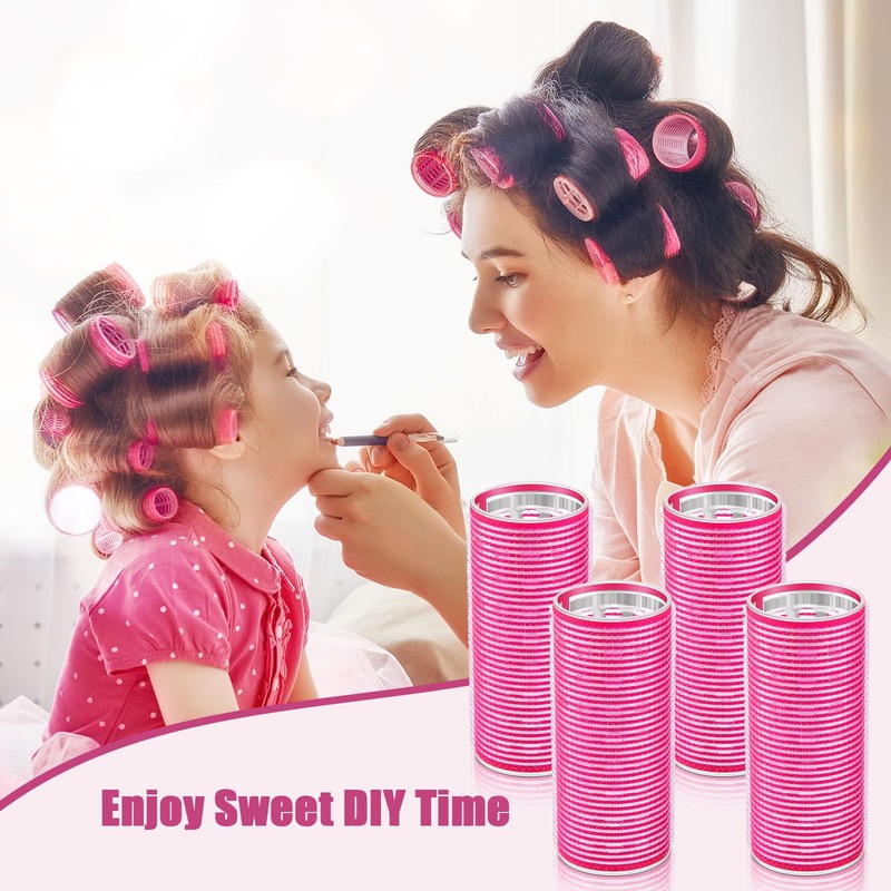 WILLBOND 4 Pcs Long Hair Rollers for Bangs Aluminum Core