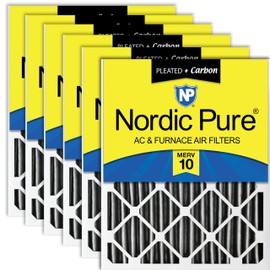 Nordic Pure 20x24x4 (19_3/8 x 23_3/8 x 3_5/8) Furnace Air Filters MERV 10 Plus Carbon 6 Pack