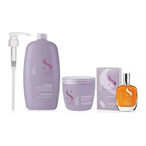 Alfaparf Kit Smoothing Shampoo 1l Mascarilla 500g Y Aceite