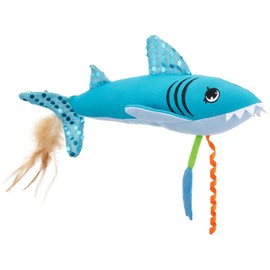 Cattraction Kerikeri Pleasure Cushion Cat Toy Plush Shark | Hearts (Hartz) | Insanatabi Catnip W Formulation