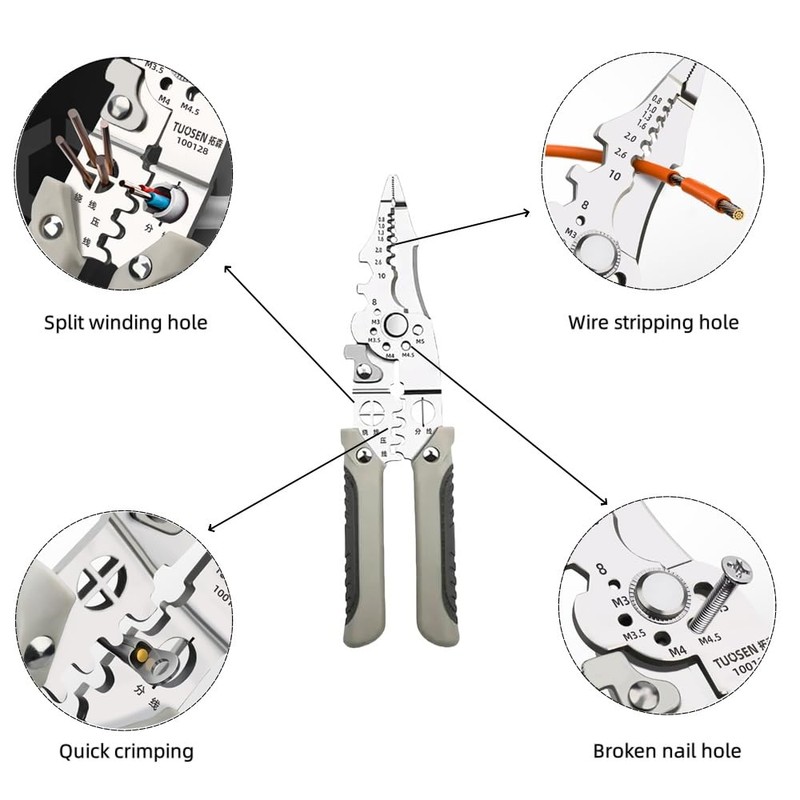 New Multi-functional electrician special stripping pliers stripping splitter pliers winding