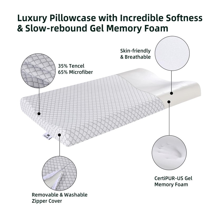 SUQ I OME Slim Sleeper-Ultra Thin Memory Foam Pillow for
