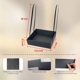 Wearable Party Black Tray Snack and Beverage Carrier Foldable Drink Carriers Movie Snack Usherette Vendor Trays with Strap Halloween Costume Accessory Girl Tray,3.2 x 11 x 12.6 Inche (2 Pcs)