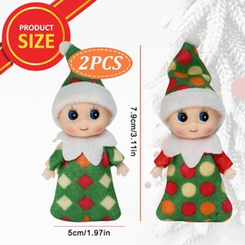 Mini Elf Baby Doll for Christmas Decor,Tiny Elf Doll Christmas Baby Elf Doll for Kids,Baby Elves Dolls Novelty Toy Xmas Tradition Accessories Shelf Doll for Xmas Gift Advent Calendar Stocking Stuffers