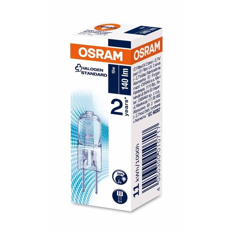 OSRAM Halogen-pin-Base/HALOSTAR / G4-Socket/dimmable / 12 Volt / 10 Watt/warmwhite