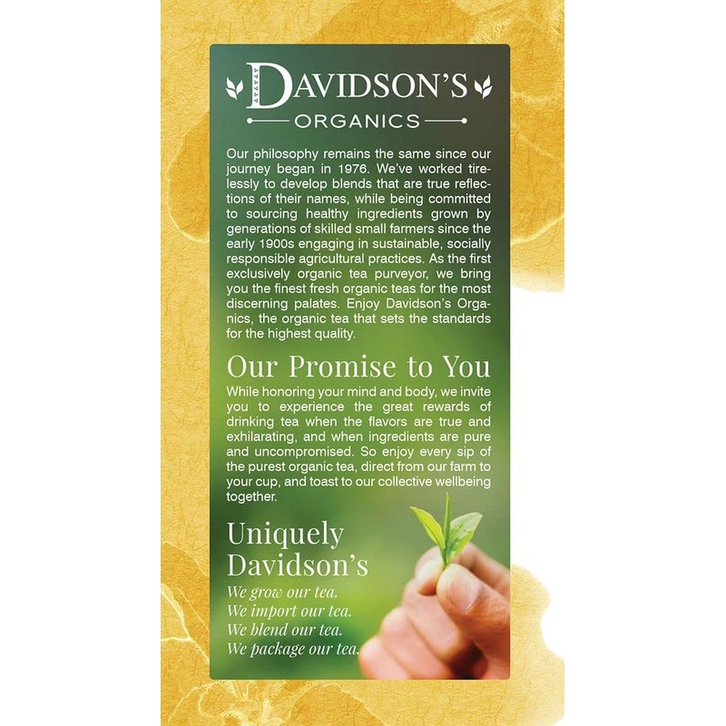 Davidson's Organics, Tulsi Chamomile Flower, 25-count Tea Bags, Pack of