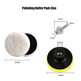 Wool Buffing Polishing Pad Set 5PCS 6 Inch Wool Polishing Buffing Pad Polishing Buffing Wheel Wool Waxing Pads Car Polishing Pads Kit for Car Motorcycle Polisher