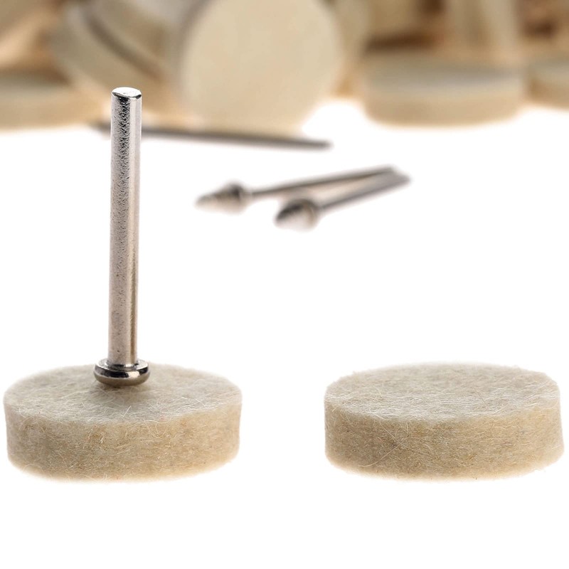 Dophee 50Pcs 25mm Wool Felt Polishing Buffing Pad Wheel w