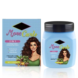 Cream for curly hair, treatment cream and conditioner, for hair, intensive care, moisturising, shining, no rinsing required, for all hair types
