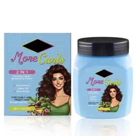 Cream for curly hair, treatment cream and conditioner, for hair, intensive care, moisturising, shining, no rinsing required, for all hair types