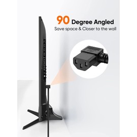 CableCreation 3 Feet 18 AWG Universal Power Cord for NEMA 5-15P Angle Type to IEC320 C13 Angle Type Cable, 0.915M / Black【2 Pack】