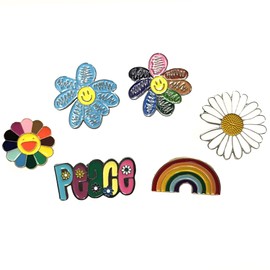 Cute Enamel Pin Set Lapel Pins Brooches Cartoon Flower Brooch Badge Pins for Clothes Bags Backpack Party Decoration Gift