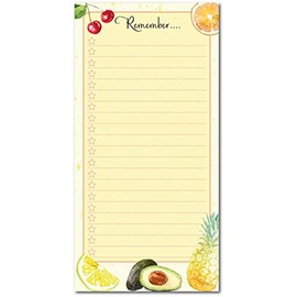 Fruity Watercolour Notepad Non-Magnetic Fruits Shopping List/to Do List - DL Size (1 x Notepad)