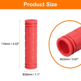 HARFINGTON 4pcs Bike Handlebar Grips Non-Slip Rubber Mushroom Bicycle Grips Fit 7/8" Handlebars for Mountain Road Foldable MTB BMX Scooter Cruiser Tricycle Wheelchair, Red
