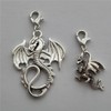 2pcs Dragon Clip on Charm, Gothic Flying Dragon Zipper Pull