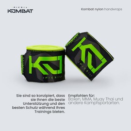 Picsil Kombat Kampfsportbänder, Bänder für Boxen, Muay Thai, Kickboxen, Design Unisexe (Citrus, 180)