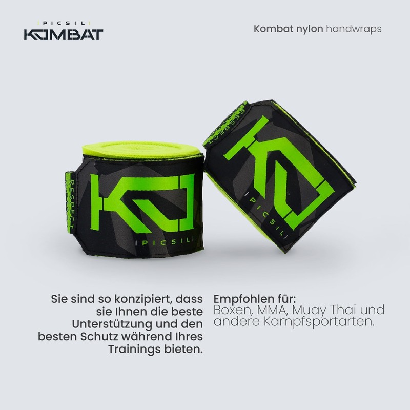 Picsil Kombat Kampfsportbänder, Bänder für Boxen, Muay Thai, Kickboxen, Design