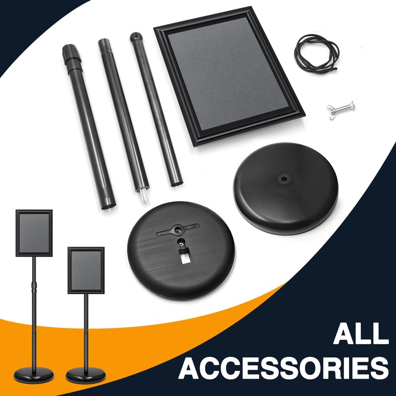 EthPul 2 Pack Sign Holder Stand 8.5x11 inch, Height Adjustable